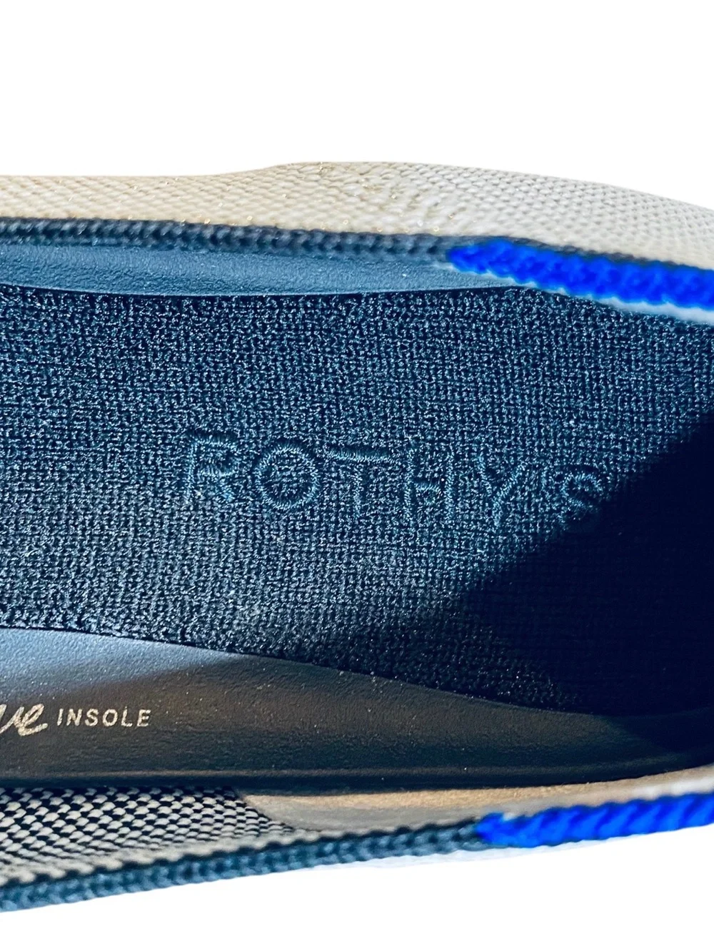 Rothy's The Ballet Flat Diamond Metallic Round Toe Casual Metal Knit